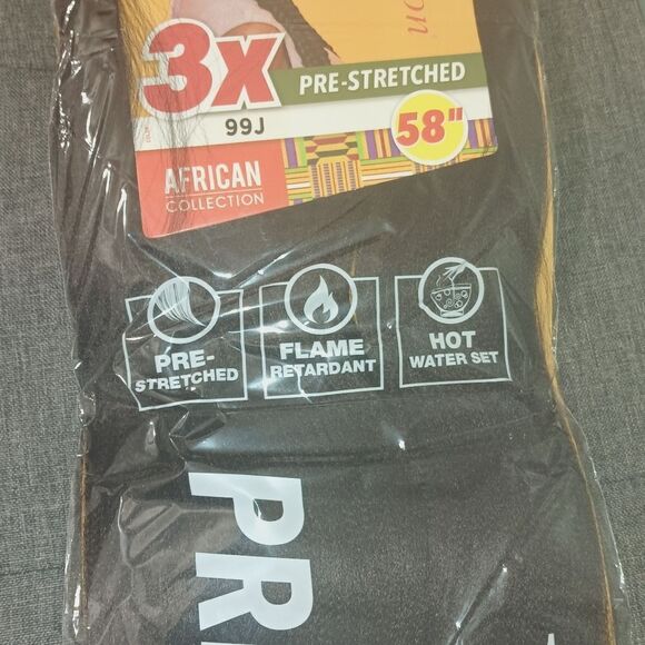 Sensationnel 3X X-Pression Pre-Stretched Braid - 58" Color 99J. Black - Picture 4 of 6